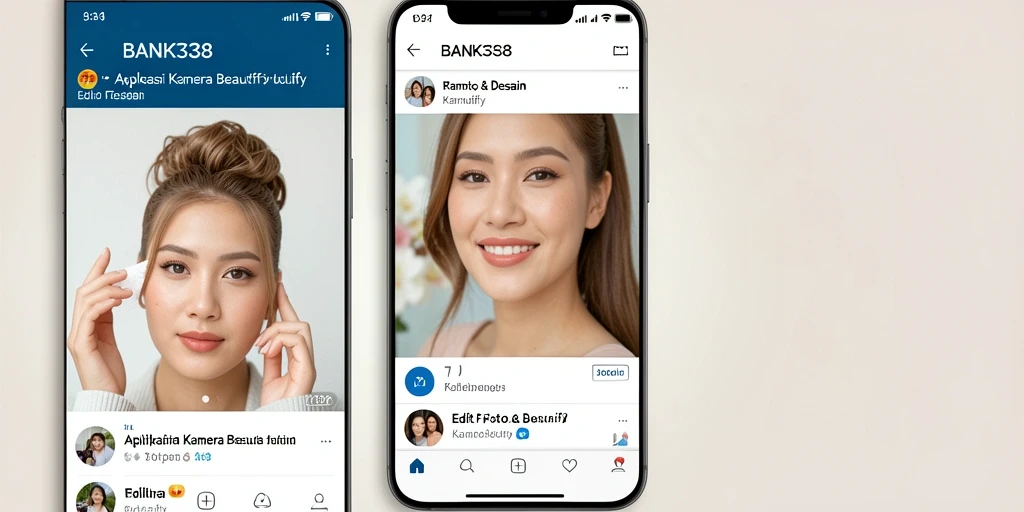 Antarmuka intuitif BANK338 dengan berbagai fitur Kamera Beautify.