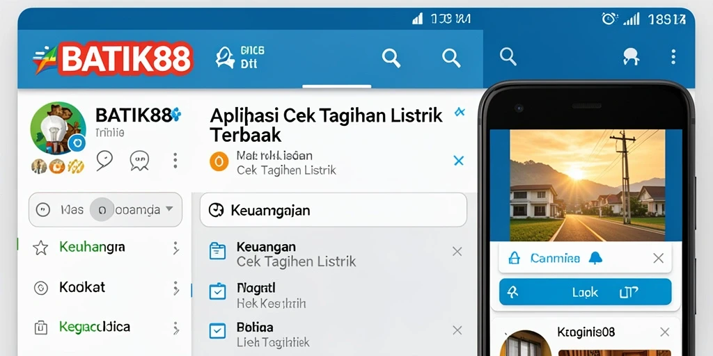 Tampilan antarmuka aplikasi Cek Tagihan Listrik BATIK88 yang informatif.