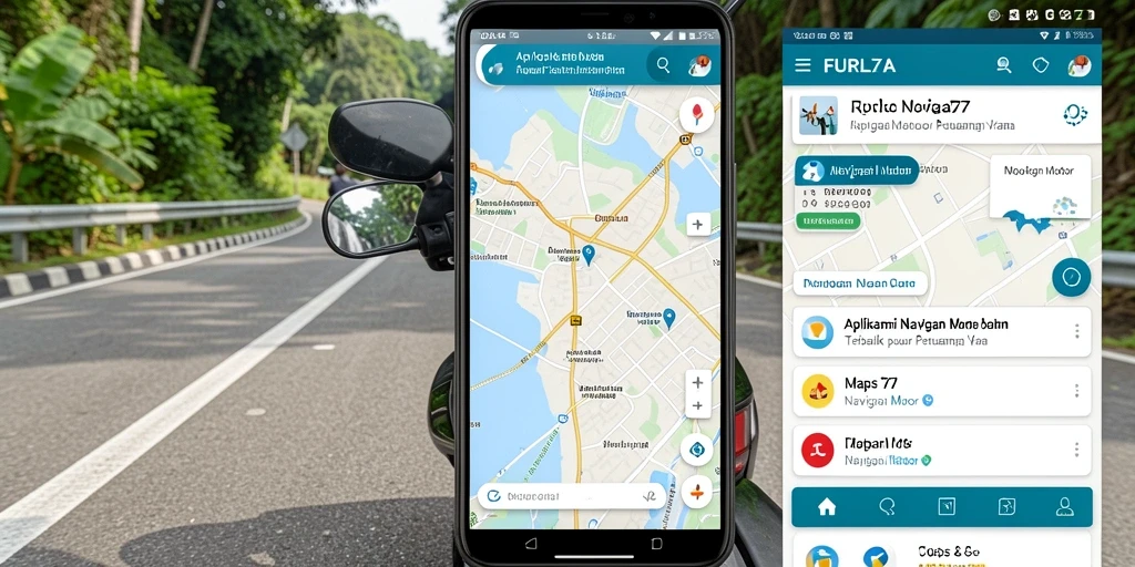 Antarmuka FURLA77 menampilkan rute navigasi motor dengan jelas.