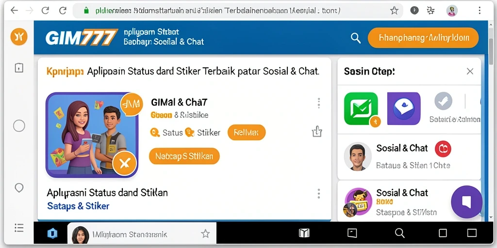 Tampilan antarmuka GIM777 dengan berbagai stiker yang menarik.