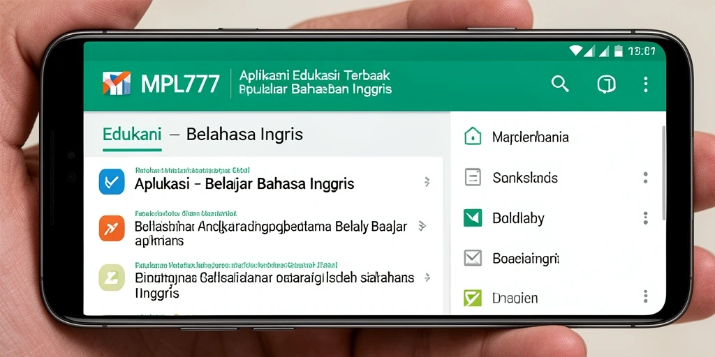 Tampilan antarmuka MPL777 yang menarik untuk Belajar Bahasa Inggris.