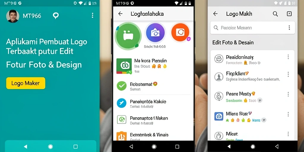 Tampilan antarmuka MT966 dengan fitur pembuat logo yang intuitif dan lengkap.