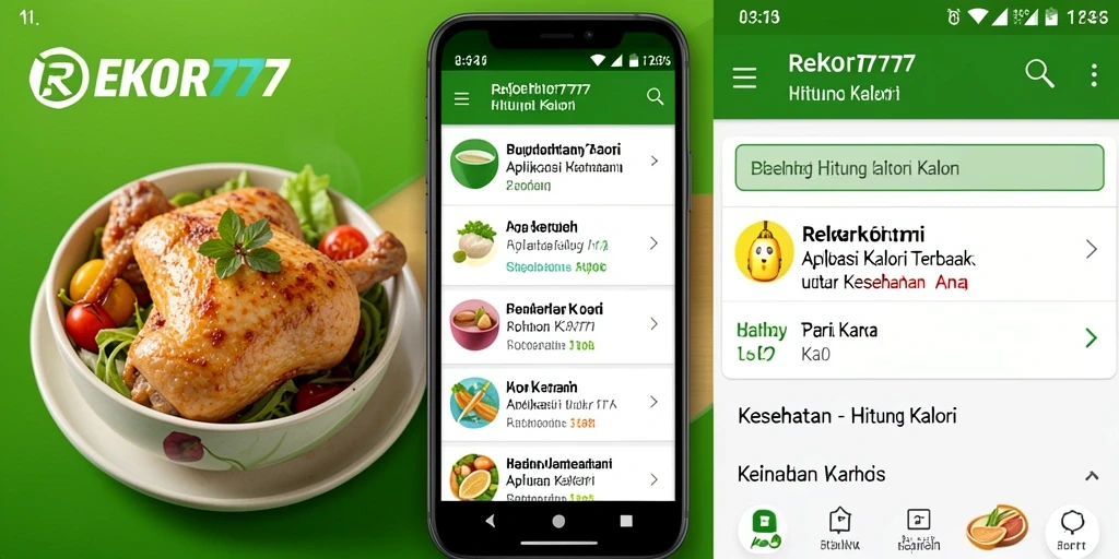 Tampilan antarmuka aplikasi REKOR777 yang menarik untuk Hitung Kalori.