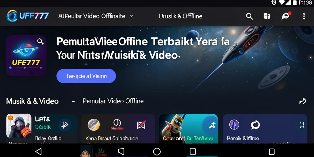Tampilan antarmuka UFO777 dengan fitur Pemutar Video Offline yang intuitif.