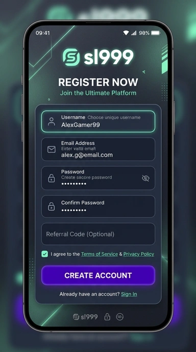 Cara Mudah Registrasi Akun sl999 untuk Android